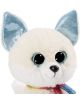Плюшената играчка Ничи - Снежна лисица Нунук, 15 см, е бяла лисица с големи черни очи, малък черен нос, зашита усмивка, големи блестящи сини уши и шалче с дъга около врата.-5-thumb