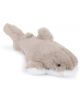Плюшена играчка WWF - бяла акула, 15 см, с мека кафява козина, бял корем, малки перки и черно мънисто за око е изработена от рециклирани материали и е поставена върху бяла повърхност.-3-thumb