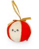 Плюшена играчка за елха Legami - Ball е кръгла плюшена украса с червени и бели части, златен кант, усмихнато лице и златна панделка с панделка за лесно окачване.-2-thumb