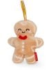 Плюшена играчка за елха Legami - Gingerbread е идеална плюшена коледна украса с червена папийонка, бели елементи, розови бузки, усмихнато лице и жълта връзка за окачване - чудесна за вашата коледна елха.-2-thumb