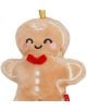 Плюшена играчка за елха Legami - Gingerbread, с черни очи, усмивка, розови бузки, бяла глазура и червена папийонка от мек тен плат е перфектната плюшена коледна украса за вашата елха.-3-thumb