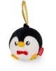 Кръгла плюшена украса Legami Penguin с черен гръб, бяло лице и коремче, жълти човка и крачета, червена папийонка, жълта примка за закачане и червен страничен етикет-идеална плюшена играчка за елха Legami - Penguin.-2-thumb