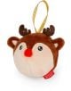 Добавете очарованието на Legami към своята коледна украса с Плюшена играчка за елха Legami - еленче, плюшен орнамент с форма на глава на еленче с кафяви рога, черни очи, червен нос и жълта примка за закачане.-2-thumb