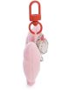 Ключодържател от розов плюш, Плюшена висулка Nici Molang, 8 см, с червена пластмасова щипка и метален талисман с мече в парти шапка - идеален аксесоар за чанта.-4-thumb