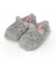 Плюшени пантофи Legami - Kitty, размер 35-38: сиви, пухкави, с дизайн на усмихнати котета с бродирани муцунки, розови бузки и уши и мека розова подплата.-1-thumb