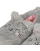 Близък план на плюшените чехли Legami - Kitty, размер 35-38, проектирани като усмихнати котки с бродирани очи и мустаци, розови вътрешни уши и мека светлорозова подплата - идеални плюшени пантофи за комфорт у дома.-4-thumb