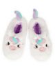 Плюшените пантофи Legami - Unicorn, размер 35-38, са бели, с бродирани лица, пастелни гриви, сребристи рогчета и мека лилава вътрешност - идеални за фенове на еднорози!.-2-thumb