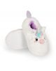 Плюшени пантофи Legami - Unicorn, размер 35-38: Меки бели пантофи във форма на еднорог с бродирани очи, сребърен рог, розови бузки, пастелна грива, лилава вътрешност и неплъзгащи се подметки.-5-thumb