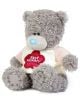 Плюшено мече Me To You - Best Mummy, 10 см: Сиво мече с емблематичен син нос, бели дрехи с червено цвете и надпис "Best Mummy" - идеален подарък за мама. С детайлни кръпки и надпис Me to You на крака.-1-thumb