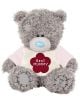 Плюшено мече Me To You - Best Mummy, 10 см - сиво, пухкаво мече със син нос и бяла тениска с червено цвете и надпис Best Mummy - идеален подарък за мама за Деня на майката.-2-thumb