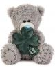 The Плюшено мече Me To You - Good Luck, 13 см, е сиво мече с блато носле, което държи голяма зелена детелина и е идеален подарък за късмет-с надпис "Me to You" на левия крак.-thumb