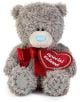 Плюшено мече Me To You - Special Friend, 10 см, сиво на цвят, държи червена възглавничка с надпис "Special Friend" и носи червена панделка-идеален подарък за приятел.-thumb