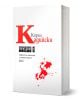 Изображението показва "Поезия - том 1", книга с бяла корица, голямо червено "К", текст на кирилица и червени мастилени пръски в долния десен ъгъл - забележително посмъртно издание на Кадийски.-1-thumb