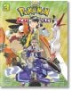 Корицата на Pokemon: 3 показва главните герои в училищни униформи с покемони като Koraidon, Armarouge и Kingambit в колоритния регион Paldea, както и заглавието и имената на създателите.-1-thumb