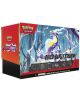 Кутия Pokemon TCG Scarlet &amp; Violet Build &amp; Battle Stadium от книжарница Orange с динамична рисунка на покемон, подобен на дракон, в буря, икони на съдържанието на продукта и предупреждение за опасност от задушаване в долната част.-1-thumb