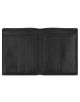 Портфейл Bugatti Black Magic, вертикален в черно, е от телешка кожа с релефна текстура, предлага отделения за карти и монети, релефно лого вдясно и RFID защита за стил и сигурност.-5-thumb