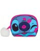Портмоне Seven Lilo & Stitch Bright за монети е малко синьо портмоне на Disney с лицето на Стич, следи от розово червило, розов кант и пухкав бял помпон на ципа.-thumb