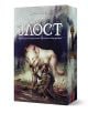 Корицата на фентъзи книга показва войн до бял вълк в гора, меч в земята и планини зад него. Заглавието, Злост, е изписано на кирилица - идеално за почитателите на Джон Гуин и Преданите и презрените.-1-thumb