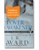 Корицата на Братството на черния кинжал, 3: Пробудена любов, ново издание е в сиви нюанси, със синьо заглавие, графика на меч и оранжев стикер на български език: Очакваме корица от издателството.-thumb