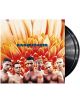 На обложката на Rammstein - Herzeleid (VINYL) са изобразени шестима мъже без ризи пред голямо оранжево цвете, над което са изписани името на групата и заглавието на албума, а отдясно наднича винилова плоча (винилова плоча).-thumb