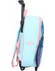 Светлосиня детска раница с колелца Vadobag Stitch – Brave And Courageous, с розови акценти, удължена черна дръжка, видими колелца, страничен джоб и част от забавен анимационен лик на предната страна.-4-thumb
