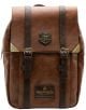 Раница ABYstyle Harry Potter Hogwarts Premium е кафява кожена училищна раница с тъмнокафяви каишки, златни катарами, герб на Хогуортс на капака и лепенка с надпис "Hogwarts School of Witchcraft and Wizardry".-1-thumb