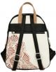 Стилна дамска раница Anekke Alma 24 х 30 х 12 см в бяло с черни презрамки, кафяви дръжки, страничен джоб с цип и червен абстрактен веерообразен мотив на гърба, вдъхновена от колекцията Anekke Alma.-4-thumb