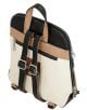 Раница Anekke Alma 26 x 30 x 8 см - дамски модел в черно, бежово и крем с релефен десен, регулиращи се презрамки, горна дръжка и преден джоб с метална катарама.-3-thumb
