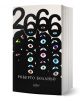 Корица на книгата 2666 от Роберто Боланьо: голям черен надпис "2666" в горната част, множество цветни илюстрирани очи, разпръснати под него на бял фон, името на автора на кирилица.-1-thumb
