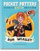На илюстрованата корица на "Рон Уизли" (Pocket Potters) Рон е в униформата си от Хогуортс и с шалче, държи Скабърс и знамето на Грифиндор на звездно златен фон - колекционерски подарък за феновете на Хари Потър.-1-thumb