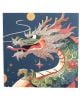Ярък мозаечен дракон с разноцветни люспи от скъпоценни камъни, отворена уста и навито тяло на звезден тъмносин фон - идеален за японски картички. Продукт: Създай диамантени картички Graine Creative - Япония.-4-thumb