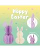 Сгъваеми хартиени зайчета Legami - Hoppy Easter: (лилаво и бяло) с магнитно закопчаване, цветна великденска украса на пастелен жълто-зелен фон и надпис "Hoppy Easter".-2-thumb