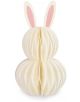 Сгъваеми хартиени зайчета Legami - Hoppy Easter е бяла декорация от пчелна пита с високи уши с розова вътрешност. Показана отзад, тя подчертава кръглото си тяло-идеална великденска украса за весел Великден!.-4-thumb
