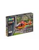 Сглобяем модел Revell - Хеликоптер EC135 Air Glaciers, мащаб 1:72, с 75 части и дължина 14,3 см; кутията показва червения и жълт хеликоптер в полет-идеален избор за фенове на моделизма.-1-thumb