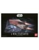 Картинката на кутията на сглобяем модел Revell - A-wing Starfighter Star Wars, Easy-Click, показва емблематичния звезден изтребител в космоса с лазерни взривове и други кораби. Логата на Revell и Star Wars се виждат ясно.-1-thumb
