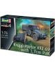 Кутията на "Сглобяем модел Revell - Автомобил Krupp Protze Kfz. 69" показва илюстрация на военен камион с оръдие, мащаб 1:76, 61 части, дължина 10.7 см, ниво 4-идеално за модела за сглобяване или диорама.-1-thumb
