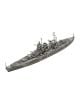 Сглобяем модел Revell - Боен кораб Гнайзенау: подробен военен кораб с оръдия, антени и палуби, заснет отгоре на бял фон. Сивата реплика наподобява боен кораб Гнайзенау с фини детайли по повърхността.-2-thumb