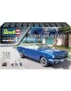 Сглобяем модел Revell - Ford Mustang 60th, Комплект на 1:24 мащаб със син кабриолет от 60-те, включва фигури на шофьор и жена, бои, лепило и четка.-1-thumb