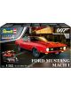 Обложката на кутията на Сглобяем модел Revell - Ford Mustang Mach 1 показва червения автомобил от филма "Диамантите са вечни", който се състезава по нощна градска улица, с табели на казина на заден план, вдъхновен от филма за Джеймс Бонд.-1-thumb