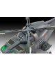 Близък план на модела на хеликоптера Westland Lynx MK.88A на Revell с тъмна боя, бели номера 83 18, германски знаци на Железния кръст и зелени прозорци на пилотската кабина.-3-thumb