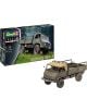Кутия със сглобяем модел Revell - Камион Unimog 404 S в мащаб 1:35, изобразяваща военния камион с брезентов покрив върху илюстрираната опаковка.-2-thumb