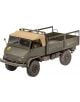 Сглобяем модел Revell - Камион Unimog 404 S: военен зелен Mercedes-Benz в мащаб 1:35 с отворено карго, бежов брезентов покрив, здрави гуми и жълта кръгла емблема отпред наляво.-3-thumb