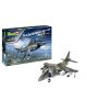 Показана е кутията на модела на Revell Level 4 сглобяем модел за Harrier GR.1 със сглобен модел 1:32 Сглобяем модел Revell - Самолет Harrier GR.1, показан пред кутията.-2-thumb