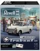 Кутия за модел на Сглобяем модел Revell - Трабант 601 Ексклузивно издание, мащаб 1:24, с илюстрация на класически Trabant и хора в стилистика от 60-те на фона на градски пейзаж.-1-thumb