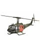 Сглобяем модел Revell - Военен хеликоптер Bell UH-1D SAR в мащаб 1:72, оцветен в маслено зелено с оранжев панел за спасяване, идеален за колекция; представен на бял фон.-2-thumb