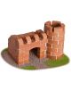 Сглобяем модел Teifoc с тухлички: Малък замък, 100 части - малък замък с аркова врата, ляв правоъгълен и десен кръгъл кули, върху основа с трева и чакъл.-2-thumb