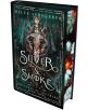 Silver and Smoke (The Ashes of Thezmarr, Book 3) е книга с твърди корици с богато украсен кинжал и въртящ се дим на корицата, която преплита придворни интриги по страниците си.-thumb