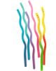 Six многоразови сламки с променящи се цветове Kikkerland - Червейчета, 6 бр., всяка с две очички, в различни цветове, са подредени изправено на бял фон.-2-thumb