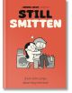 Корица на книгата за Still Smitten: Краткометражни комикси за дълготрайната любов на Catana Comics. Карикатурна двойка се прегръща до перална машина сред пране, със сърце над главите им и оранжев фон, улавяйки радостта от трайната любов.-1-thumb
