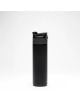 A стоманена бутилка Kambukka Elton Insulated Nightfall, 0.600 лв, с капак Snapclean и сива текстурирана повърхност изправена върху бял фон.-3-thumb